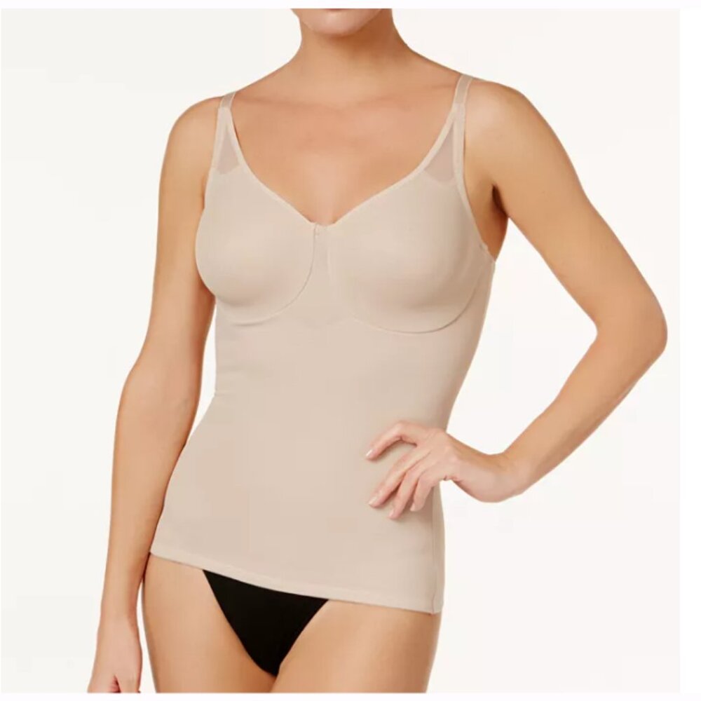 NWT Miraclesuit Sexy Sheer Shaping Slimming Camisole Tank Style 2782 Nude 38C